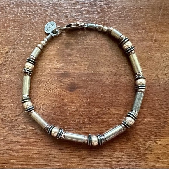 Silpada Vintage Rare HTF Sterling Silver & Gold Tube & Bead Israeli Bracelet - Picture 8 of 16